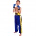 Штани для кікбоксингу дитячі MATSA KICKBOXING MA-6732 6-14років синій-жовтий