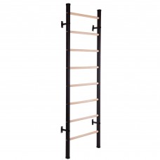 Шведська стінка-стійка SP-Planeta Fitness Wood L-6789 сталь дерево чорний-коричневий