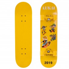 Скейтборд дерев'яний 31" LUKAI SK-1245-1 жовтий