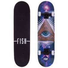 Скейтборд із канадського клена 31" FISH EYE SK-414-9 чорний-фіолетовий