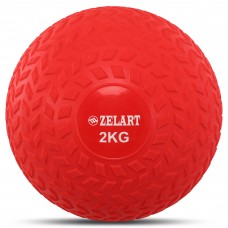 Слэмбол мяч набивной для кроссфита и фитнеса Slam Ball Record FI-5729-2 2кг червоний