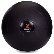 Слэмбол мяч набивной для кроссфита и фитнеса Slam Ball Zelart FI-2672-12 12к чорний