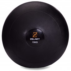 Слэмбол мяч набивной для кроссфита и фитнеса Slam Ball Zelart FI-2672-15 15кг чорний