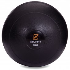 Слэмбол мяч набивной для кроссфита и фитнеса Slam Ball Zelart FI-2672-6 6кг чорний