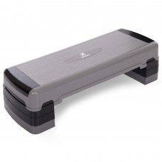 Степ-платформа для фітнесу та аеробіки 3 рівня висоти Zeart FI-2585 (MD1705) 90,5x32,5x15-25см сірий-чорний