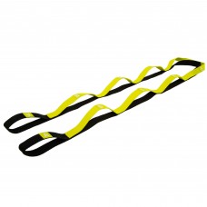 Стрічка стропа з петлями для розтяжки Stretch Strap Record FI-6347 8 петель чорний-лимонний
