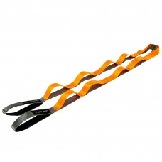 Стрічка стропа з петлями для розтяжки Stretch Strap Zelart FI-6666 10 петель сірий-помаранчевий